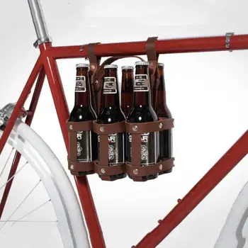 Držač za pića, kapacitet za pivo boce, držač za pivo boca vina na biciklu sa 6 rupa od umjetne kože za vožnju biciklom