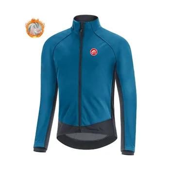 Muški biciklistička toplo odijelo, jakna za zimske sportove na otvorenom, topla кашмирская majica dugih rukava, vuneni top za mtb.