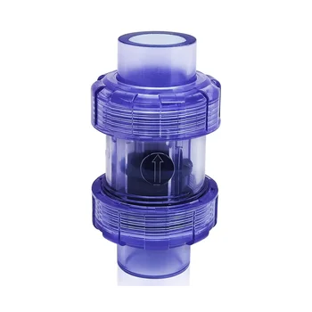 Nepovratni ventil 3/4 inča, nepovratni ventil True Union, Prozirne plave nepovratni ventil od PVC nepovratni ventil cjevovod, jednosmjerni ventil