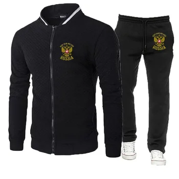 Ikona Rusije Sa Zlatnim Orlom Nova muška moda jakna zip u stilu Hip Hop Proljeće i Jesen Sportska odjeća za fitness i trčanje Sportske hlače Odijelo