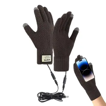 Rukavice za zaslon osjetljiv na dodir i USB-grijanje, topla ветрозащитные elastične rukavice za hladno vrijeme, tople rukavice za šetnje, vožnje, sprint na biciklu