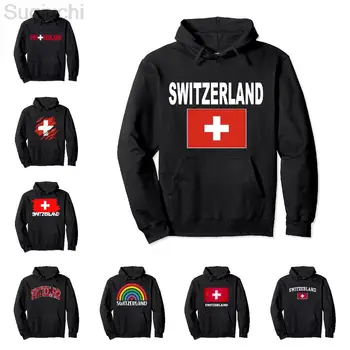 Zastava Švicarske Švicarski Pulover S Kapuljačom Majica Muški Ženski Unisex Pamučne Veste Muški Hip-Hop Majica