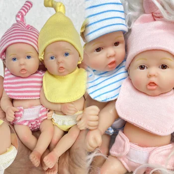 16-сантиметровая mini-silikonska lutka Bebe Reborn za djevojčice i dječake, colorized 3D boje sa vidljivim venama, mekana na dodir, realistična lutka Реборн