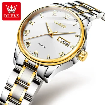OLEVS 5568, kvalitetan ženski ručni sat sa fin remenom od legure, vodootporan poslovne kvarcni satovi za žene, sjajni kalendar