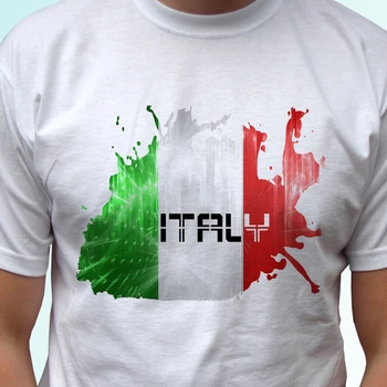 Zastava Italije - Bijela majica s country-dizajn - Muški prozračni top free casual muške t-shirt S-3XL