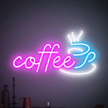 Kava led neonski lampa, Običaj neonski natpisi za kafić, caffe-bar, Prodavnica nakita, Osnovna spavaća soba, Kuhinja, Ured, Dekor