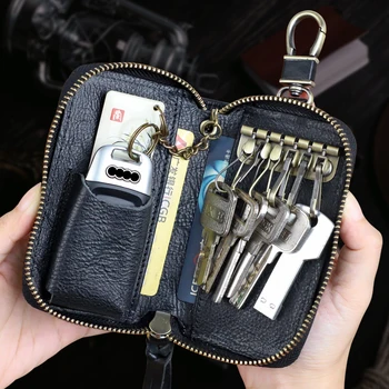 Muška i ženska torba-privjesak za ključeve od prave kože, organizator za ključeve, torbica za pametne ključeve, držač za kartice, novčanik za kovanice, mali mini torbicu za ključeve