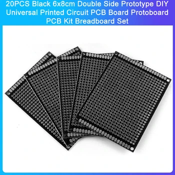 20 komada crnih 6x8 cm dvostranog prototipova univerzalnih pcb DIY Protoboard PCB Kit Kit макетных ploče