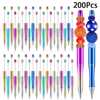 200шт plastične kemijske olovke градиентного boje presvučena premazom, štap za kemijske olovke s crnom tintom, olovke s crnom tintom