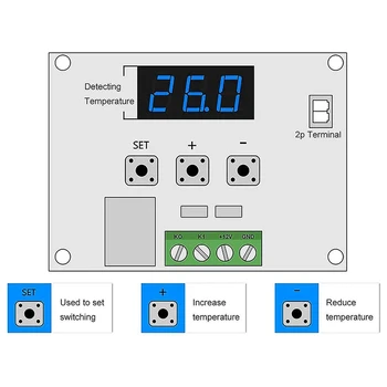 Nova naknada digitalni regulator temperature 2X W1209 DC 12V -Elektronski prekidač modul za upravljanje temperaturom od 50-110 °C (1 paket)