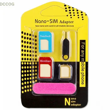 Adapteri za sim kartica 5 u 1 metalni držač za kartice sa brusilicom, vanjski pretinac za igle Za sve smartphone, pretvaranje standardnih mjesta u nano/ mikro