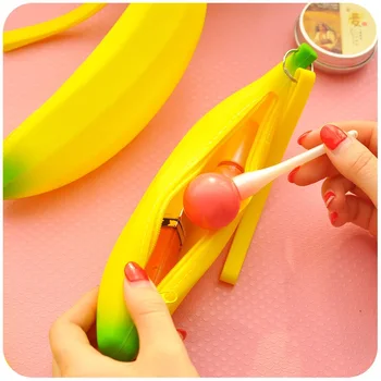 Novost Zabavne Silikon Torbice Višenamjenska Kutija Za Olovke Prijenosni Žuta Banana Novčanik Za Kovanice Za Bag Torbicu Torba Za Ključeve, Torba