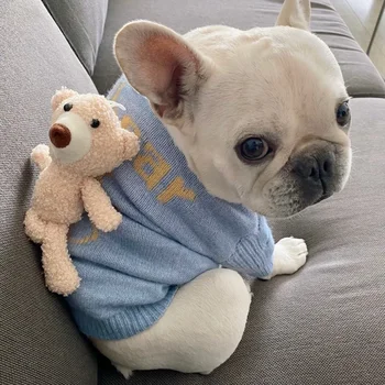Luksuzni džemper za pse s uzorkom plave medvjeda (A8160)