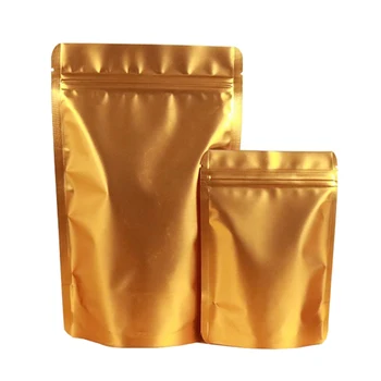 50шт Debeli Mat Zlatna Aluminijske Folije Od Mylar Torba Za spremanje Hrane u Prahu Kave Stoje Plastične Vrećice sa zip Doypack Poklon Paket
