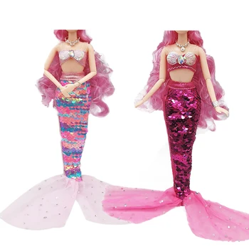 2 kompleta odjeće za косплея lutke nalik na nevjerojatan vjenčanicu s repom Sirena, svečanu odjeću za Barbie lutke, dar svojim rukama